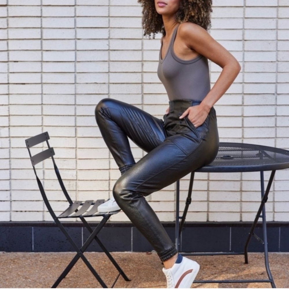 SPANX Faux Leather Jogger Pants